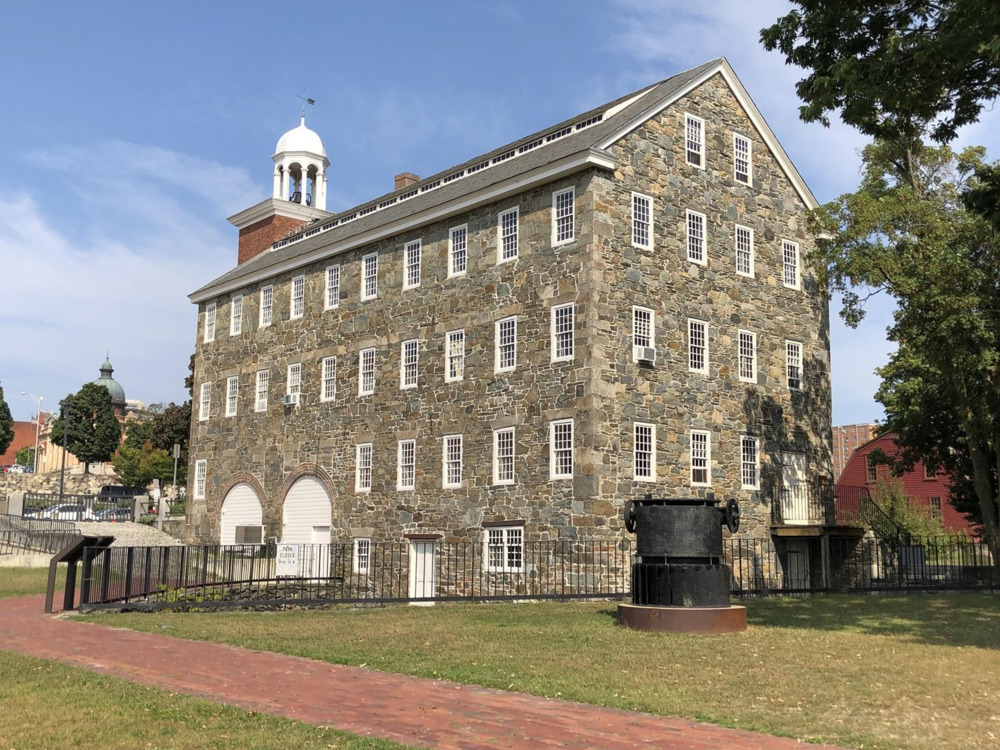 Sunny view of the Wilkinson Mill building.