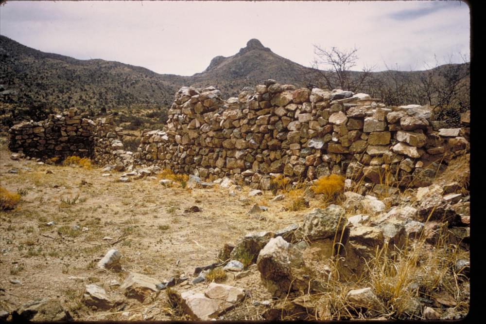 Stone wall ruins at Fort Bowie.